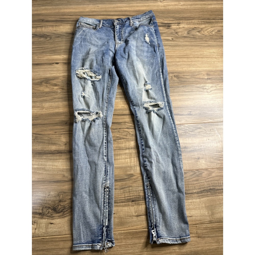 Nova Men Ripped Jeans Light Wash Blue Size‎ 32